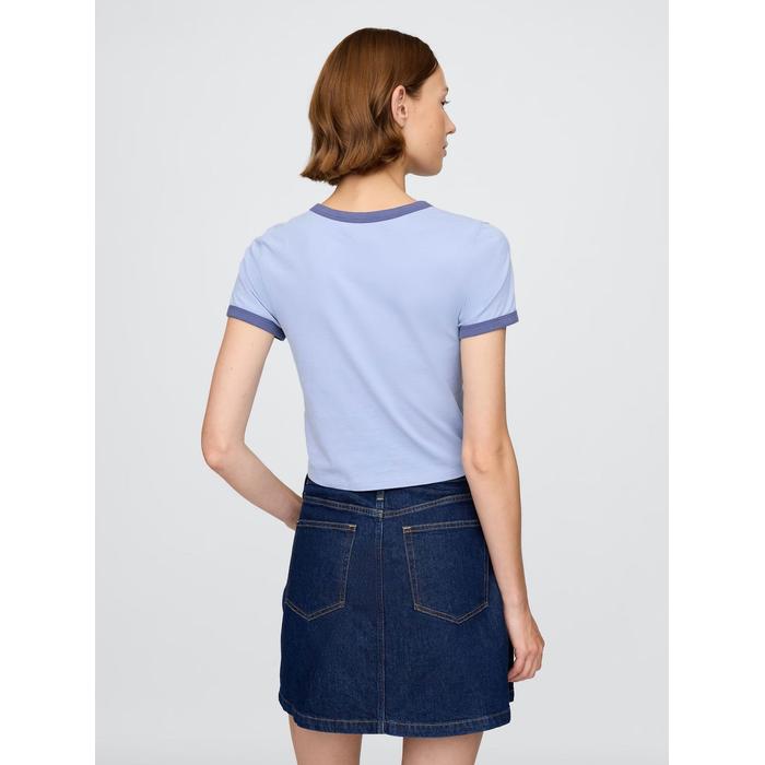 Футболка с укороченным логотипом Gap