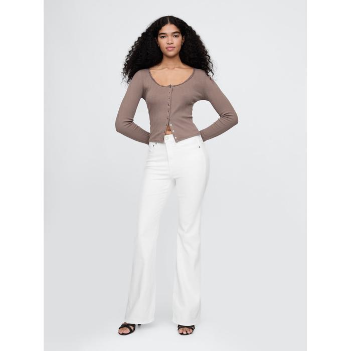 High Rise '70s Flare Jean Pantolon цвет: Белый