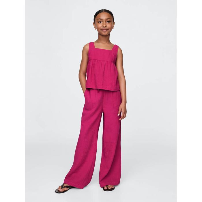 Gauze Wide-Leg Pantolon цвет: Розовый