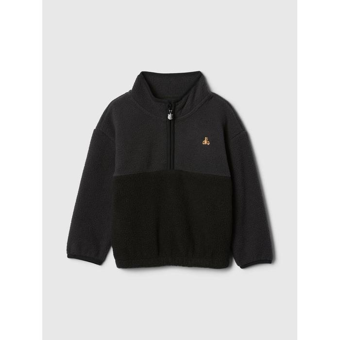 Brannan Bear İşlemeli Sherpa Yarım Fermuarlı Sweatshirt цвет: Чёрный