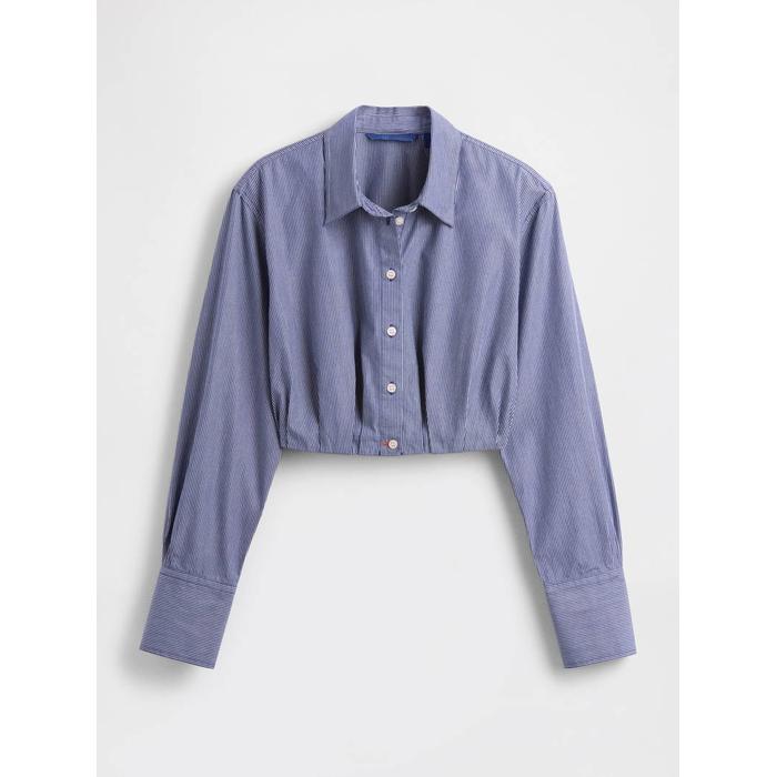 GapStudio Poplin Crop Gömlek цвет: Голубой