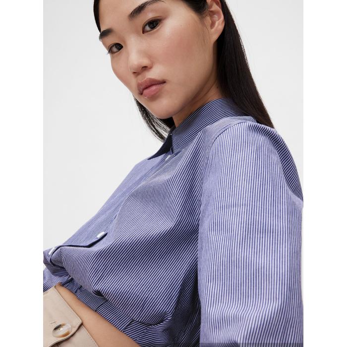 GapStudio Poplin Crop Gömlek цвет: Голубой