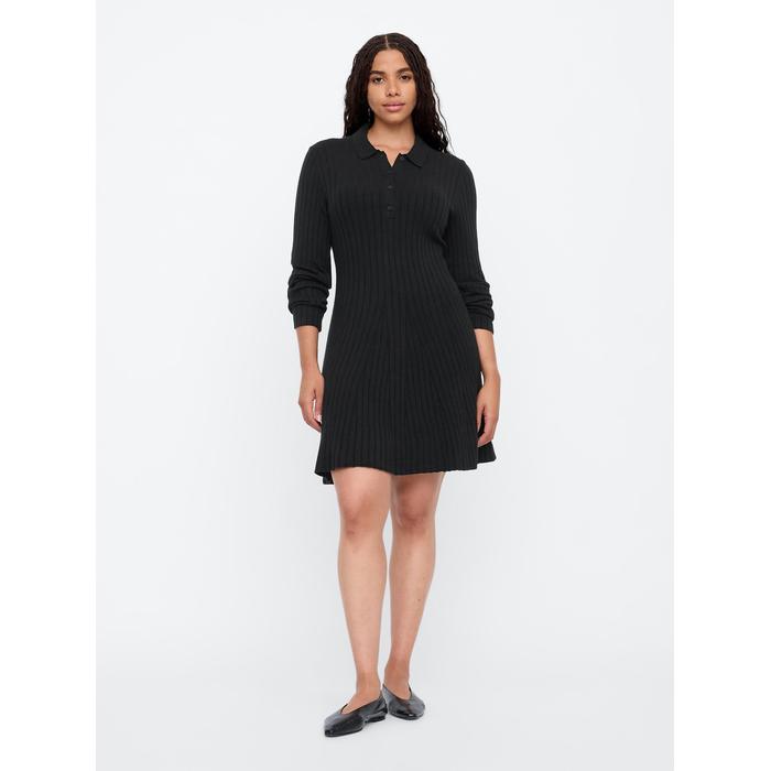 Polo Yaka Triko Mini Elbise цвет: Чёрный