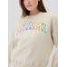 Gap Logo Grafikli Oversize Fleece Sweatshirt цвет: Бежевый