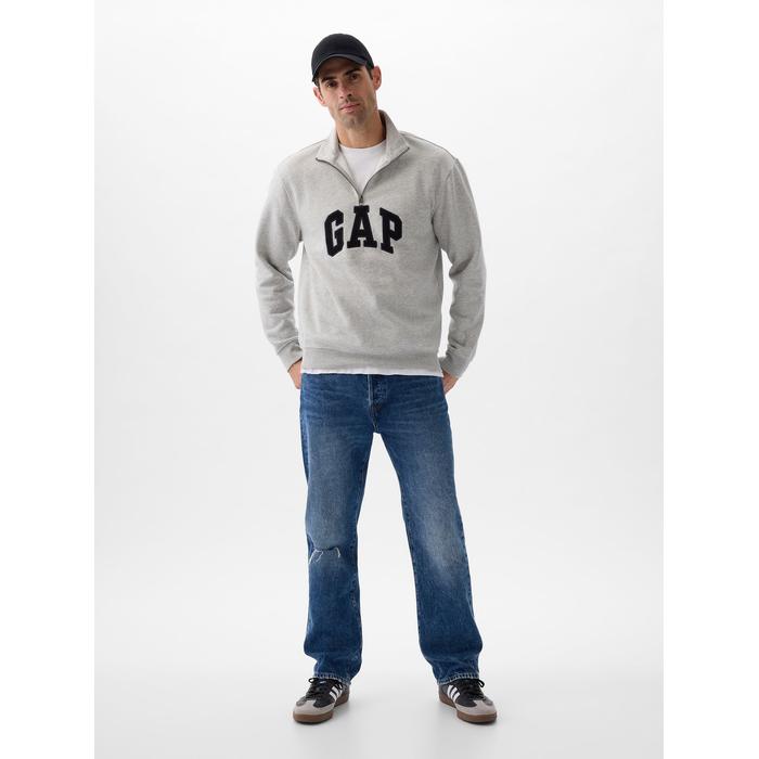 Флисовая толстовка с логотипом Gap Relaxed на четверть молнии