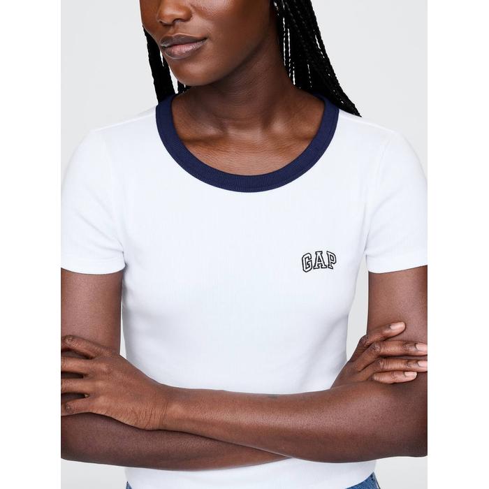 Футболка с укороченным логотипом Gap цвет: Белый