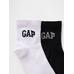 Комплект носков Gap Logo Quarter Crew из 2 круглых воротников цвет: Чёрный