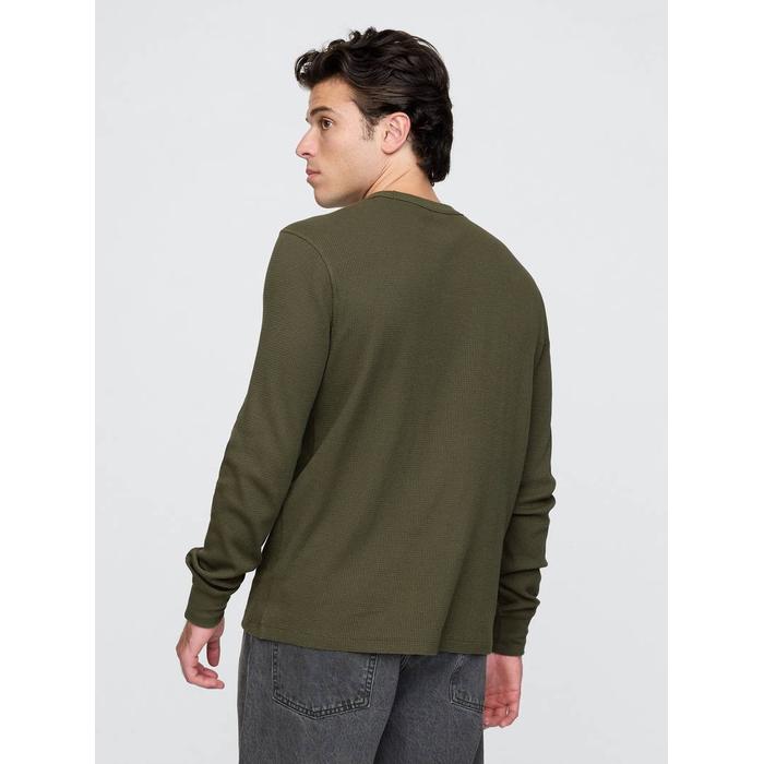 Gap Logo Waffle-Knit T-Shirt цвет: Хаки