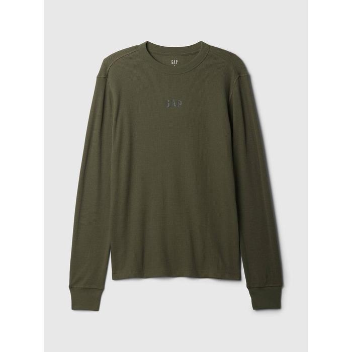 Gap Logo Waffle-Knit T-Shirt цвет: Хаки
