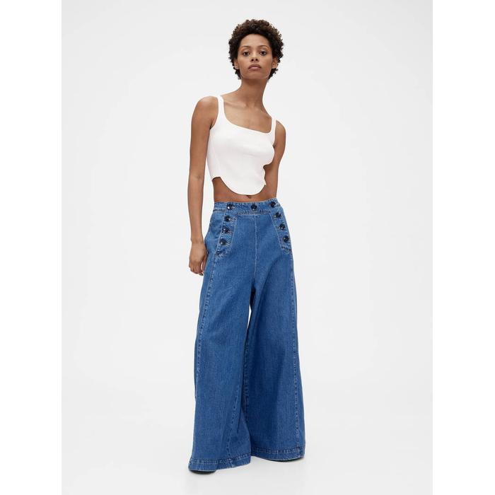 GapStudio High Rise Sailor Jean Pantolon цвет: Голубой