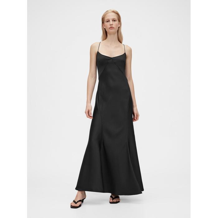 GapStudio Saten Slip Elbise цвет: Чёрный