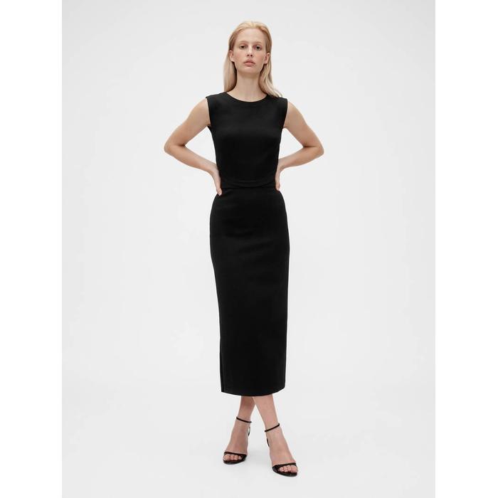 GapStudio Jersey Midi Elbise цвет: Чёрный