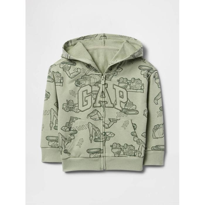 Gap Logo Relaxed Havlu Kumaş Fermuarlı Sweatshirt цвет: Зелёный