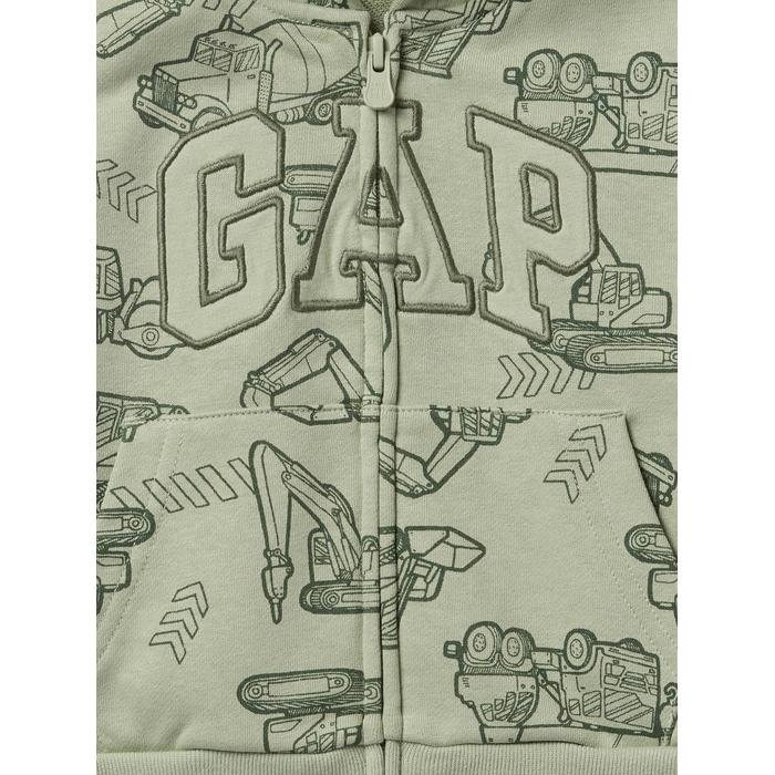 Gap Logo Relaxed Havlu Kumaş Fermuarlı Sweatshirt цвет: Зелёный