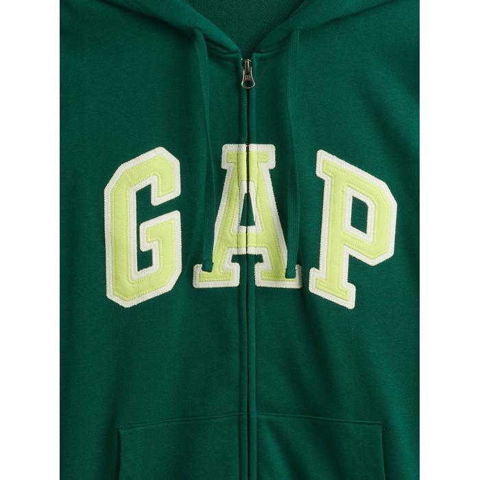 Французская махровая толстовка с застежкой-молнией с логотипом Gap цвет: Зелёный