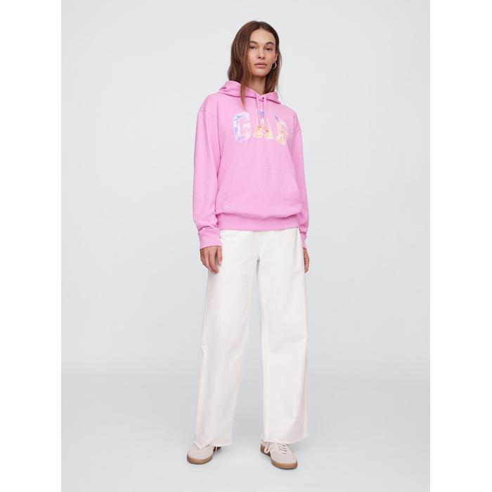 Gap Logo Relaxed Havlu Kumaş Sweatshirt цвет: Розовый