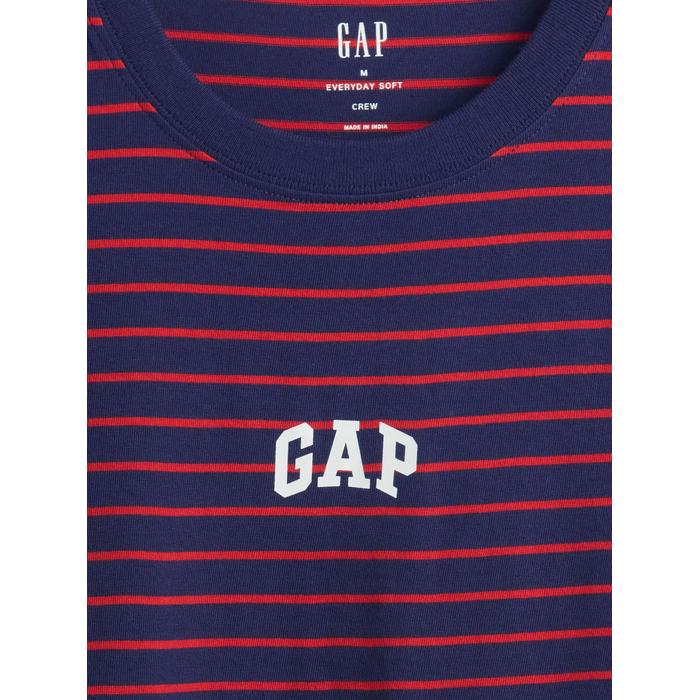 Повседневная футболка в полоску с логотипом Soft Gap цвет: Синий