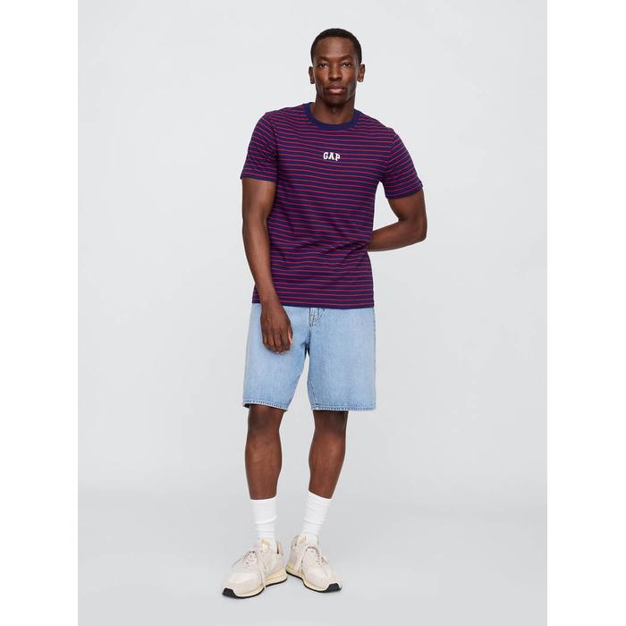 Повседневная футболка в полоску с логотипом Soft Gap цвет: Синий