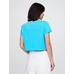 %100 Organik Pamuk Vintage Soft Crop T-Shirt цвет: Голубой