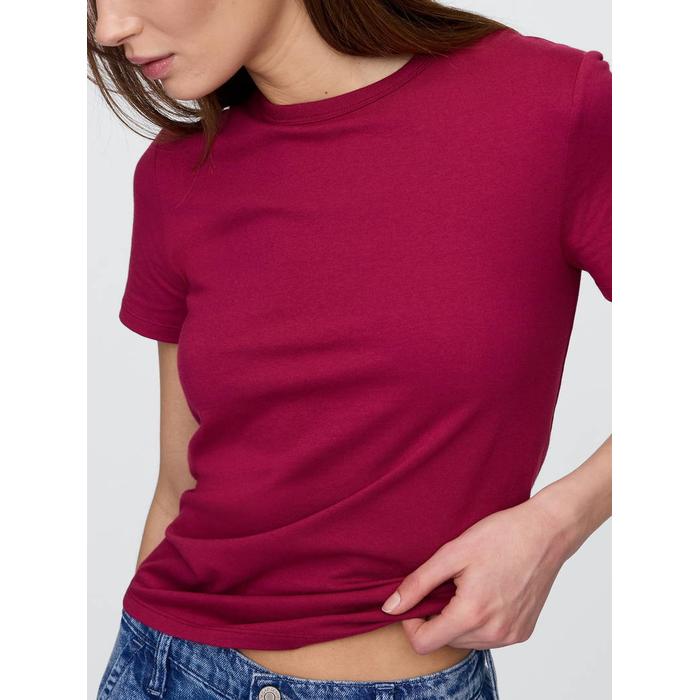 Yuvarlak Yaka Basic T-Shirt цвет: Красный