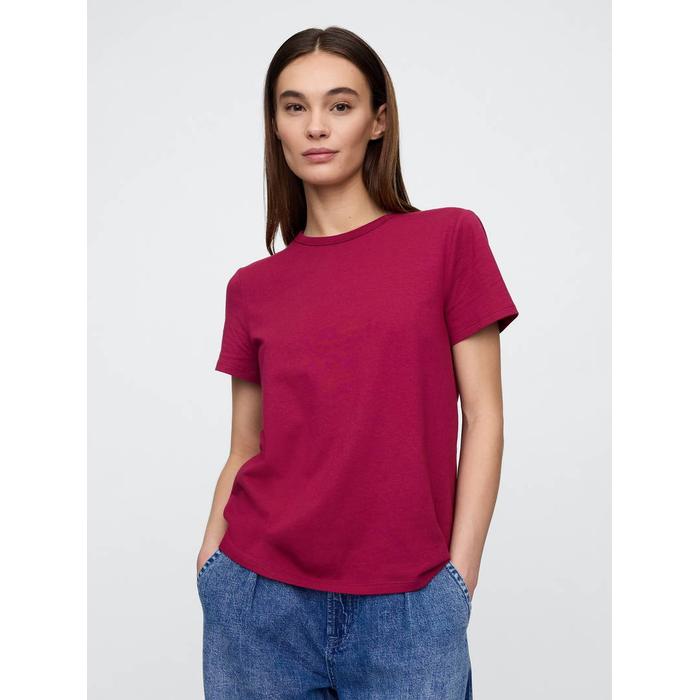 Yuvarlak Yaka Basic T-Shirt цвет: Красный