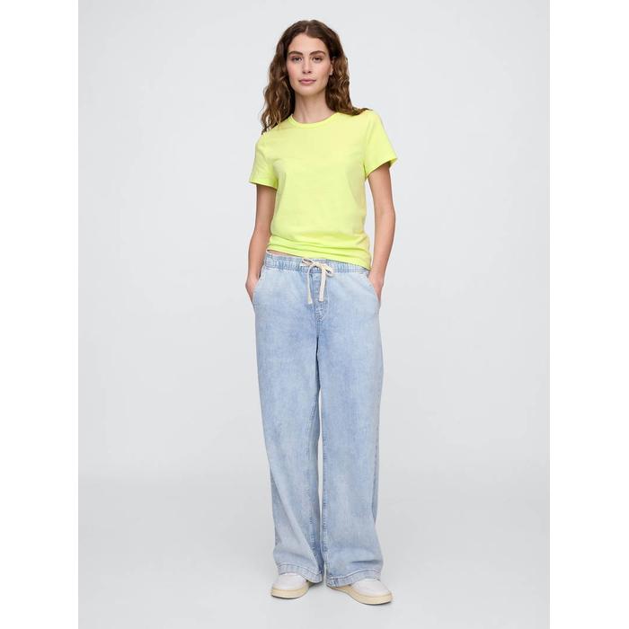 Yuvarlak Yaka Basic T-Shirt цвет: Жёлтый