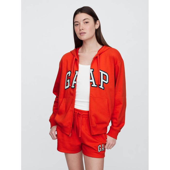 Gap Logo Relaxed Fermuarlı Sweatshirt цвет: Красный