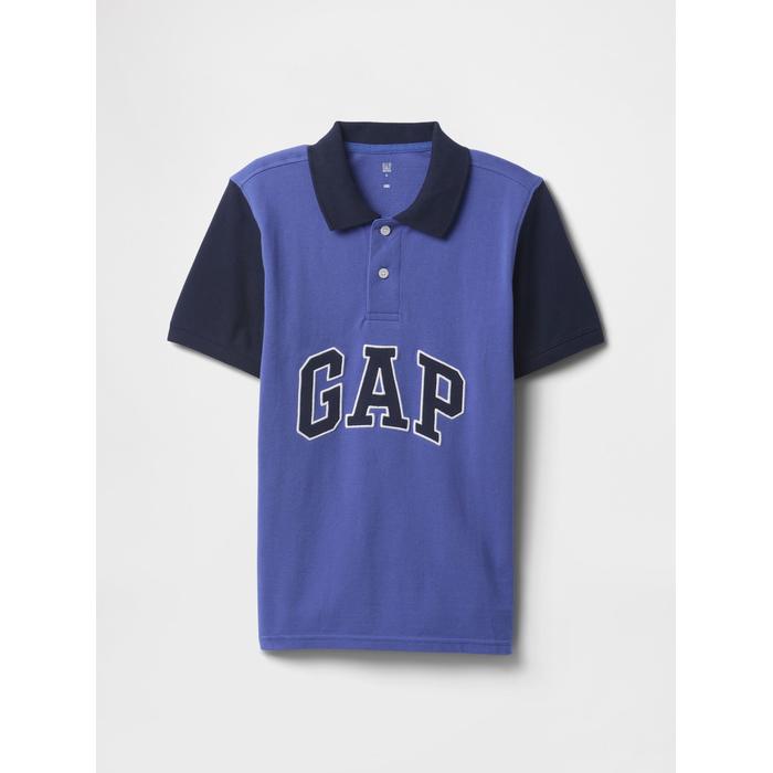 Футболка с воротником-поло Gap Logo Colorblock Pique цвет: Голубой