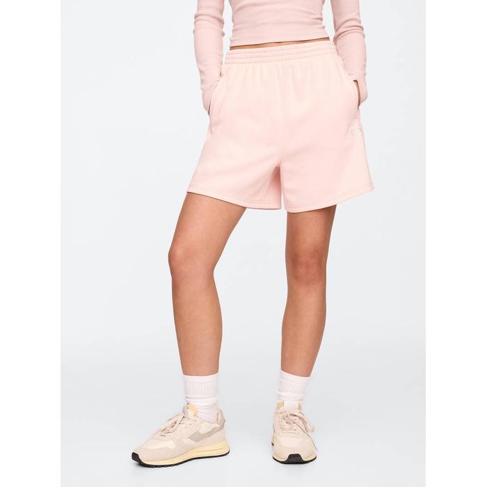 Винтажные шорты из французской махровой ткани с логотипом Soft Gap цвет: Розовый