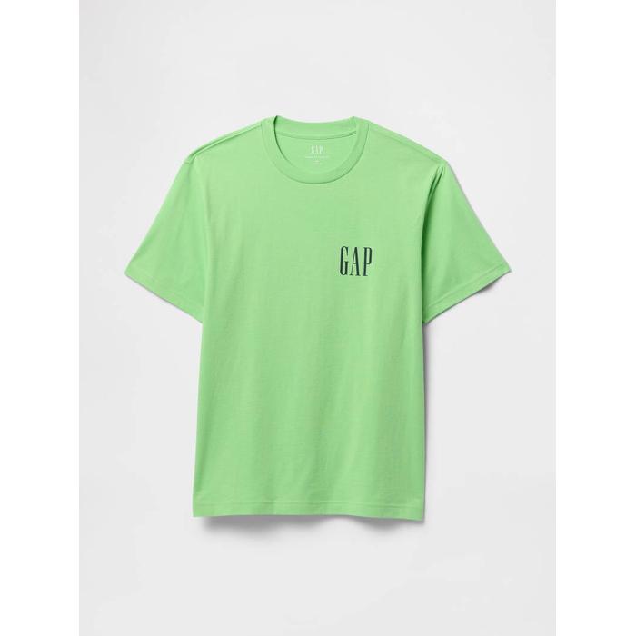 Футболка с логотипом Gap в тяжелом весе цвет: Зелёный