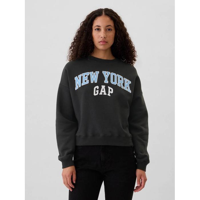 Gap Logo Grafikli Oversize Fleece Sweatshirt цвет: Синий