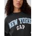 Gap Logo Grafikli Oversize Fleece Sweatshirt цвет: Синий