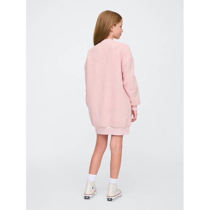 Gap Logo Sherpa Sweatshirt Elbise цвет: Розовый