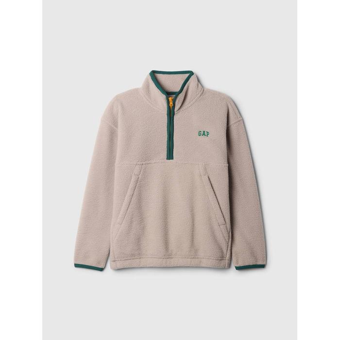 Gap Logo Yarım Fermuarlı Sherpa Sweatshirt цвет: Бежевый