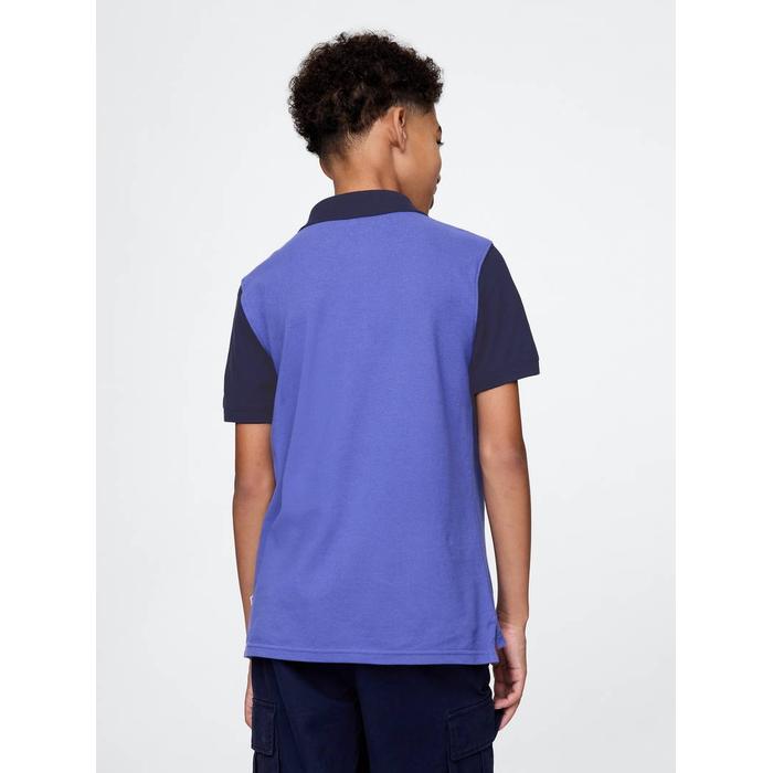 Футболка с воротником-поло Gap Logo Colorblock Pique цвет: Голубой