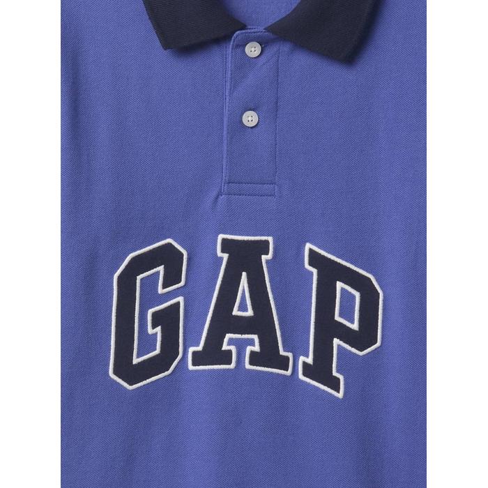 Футболка с воротником-поло Gap Logo Colorblock Pique цвет: Голубой