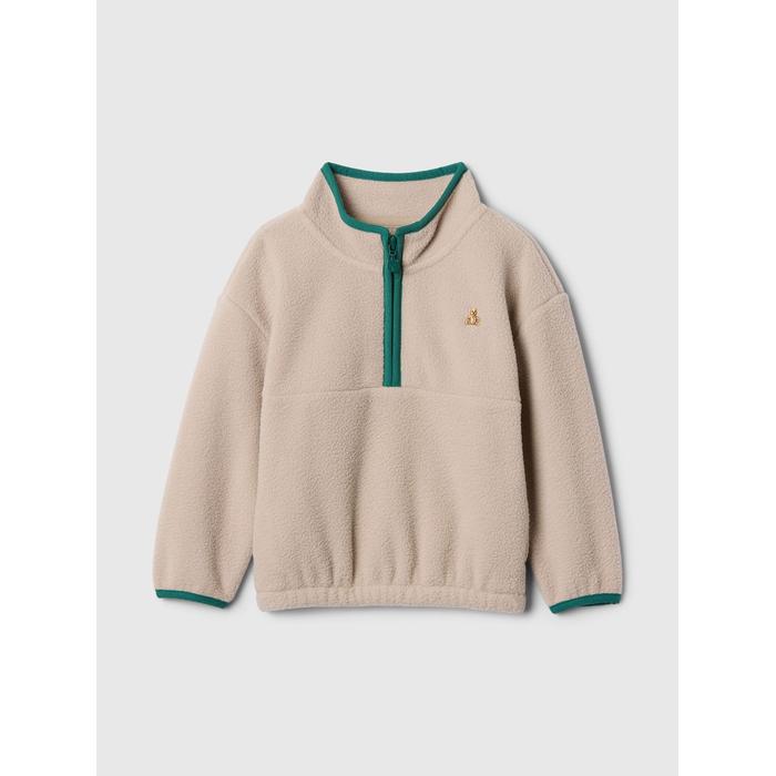 Brannan Bear İşlemeli Sherpa Yarım Fermuarlı Sweatshirt цвет: Бежевый