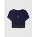 Gap × Disney Bisiklet Yaka Crop T-Shirt цвет: Синий
