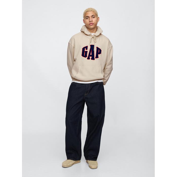 Толстовка с капюшоном с логотипом VintageSoft Oversize Gap цвет: Бежевый