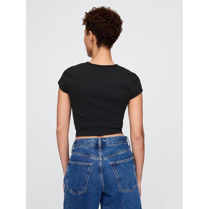 Grafikli Crop T-Shirt цвет: Чёрный