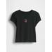 Grafikli Crop T-Shirt цвет: Чёрный