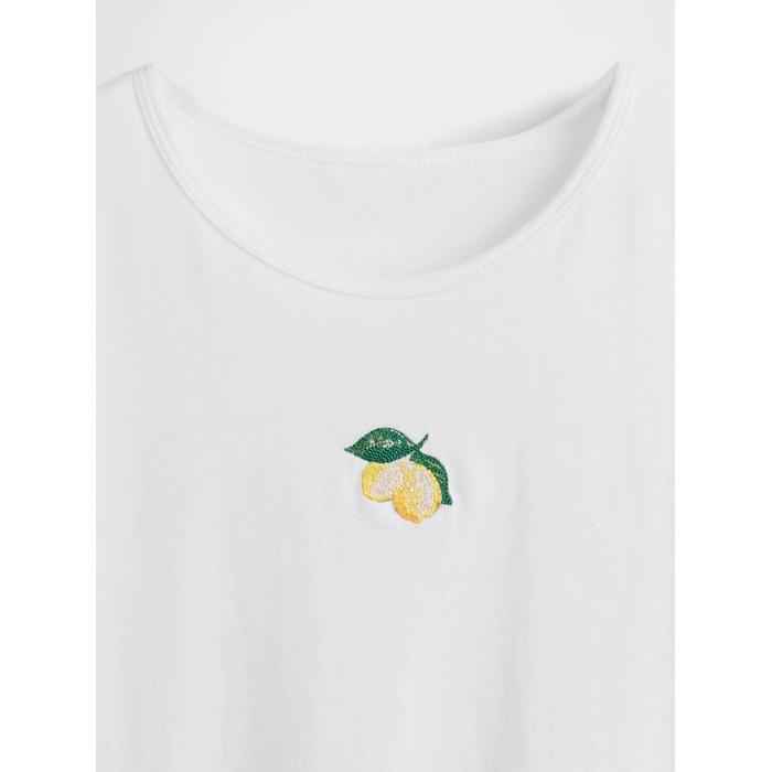 Grafikli Crop T-Shirt цвет: Белый