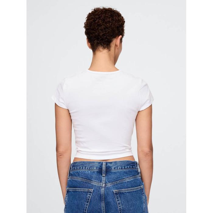 Grafikli Crop T-Shirt цвет: Белый