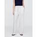 Mid Rise Keten Karışımlı Pull-On Wide-Leg Pantolon цвет: Белый