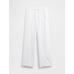 Mid Rise Keten Karışımlı Pull-On Wide-Leg Pantolon цвет: Белый