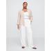 Mid Rise Keten Karışımlı Pull-On Wide-Leg Pantolon цвет: Белый