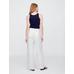 Mid Rise Keten Karışımlı Pull-On Wide-Leg Pantolon цвет: Белый