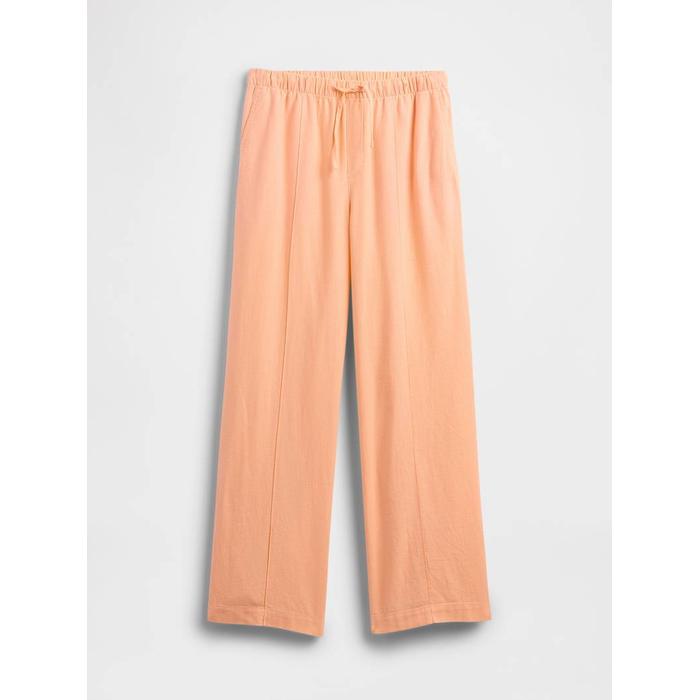 Mid Rise Keten Karışımlı Pull-On Wide-Leg Pantolon цвет: Оранжевый