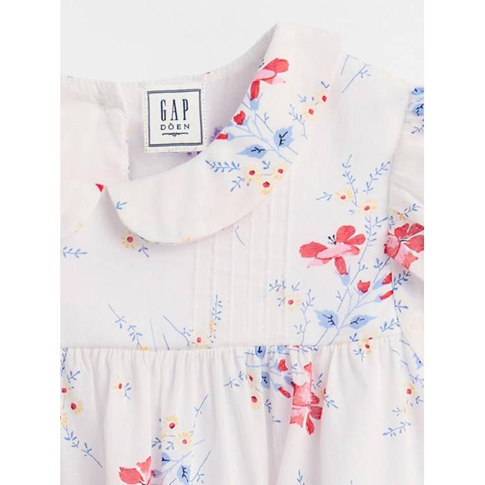 Платье с цветочным принтом Gap × DÔEN Pintuck цвет: Белый