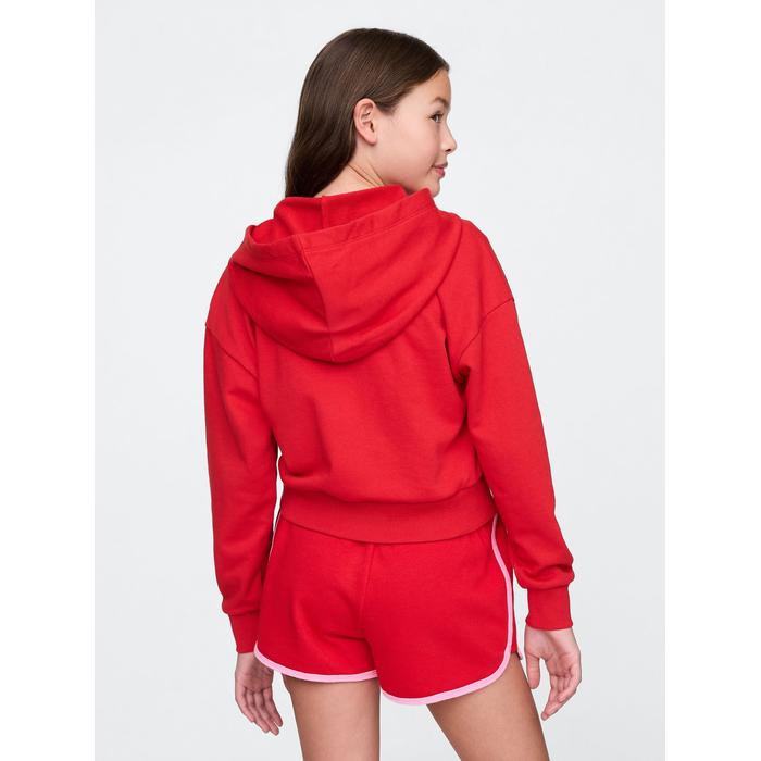 Винтажная толстовка с укороченным логотипом на молнии от VintageSoft Crop Gap цвет: Красный
